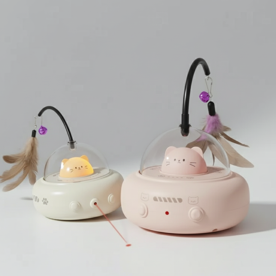 Funkel-Katzen-UFO  Interaktives Katzenspielzeug