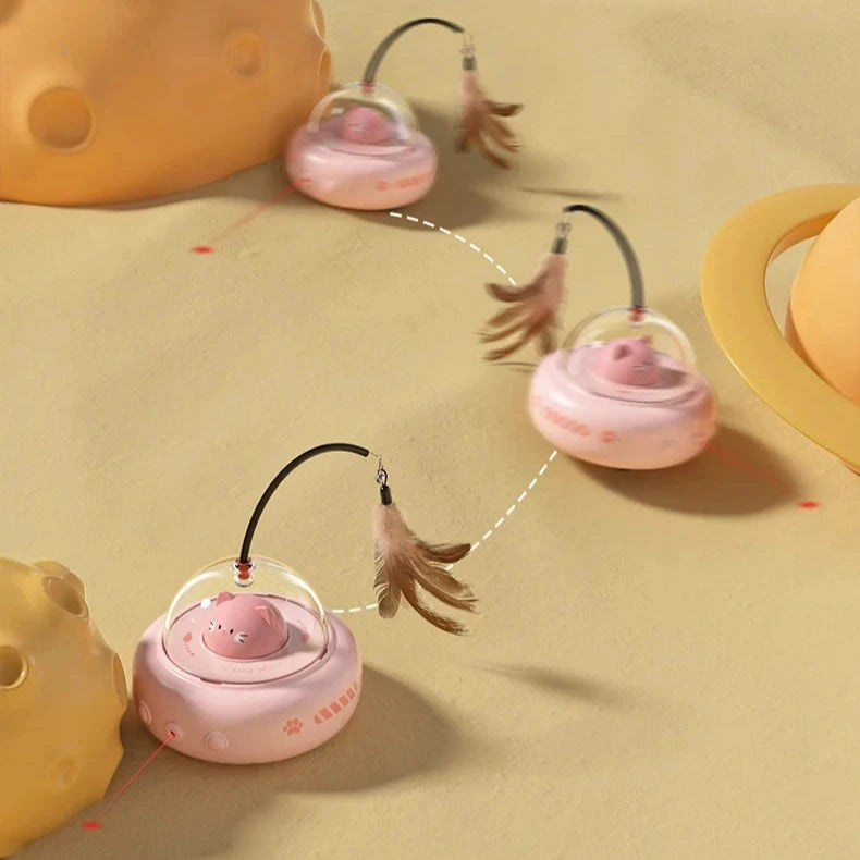 Funkel-Katzen-UFO  Interaktives Katzenspielzeug